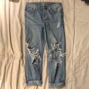 Top shop crop ripped jeans